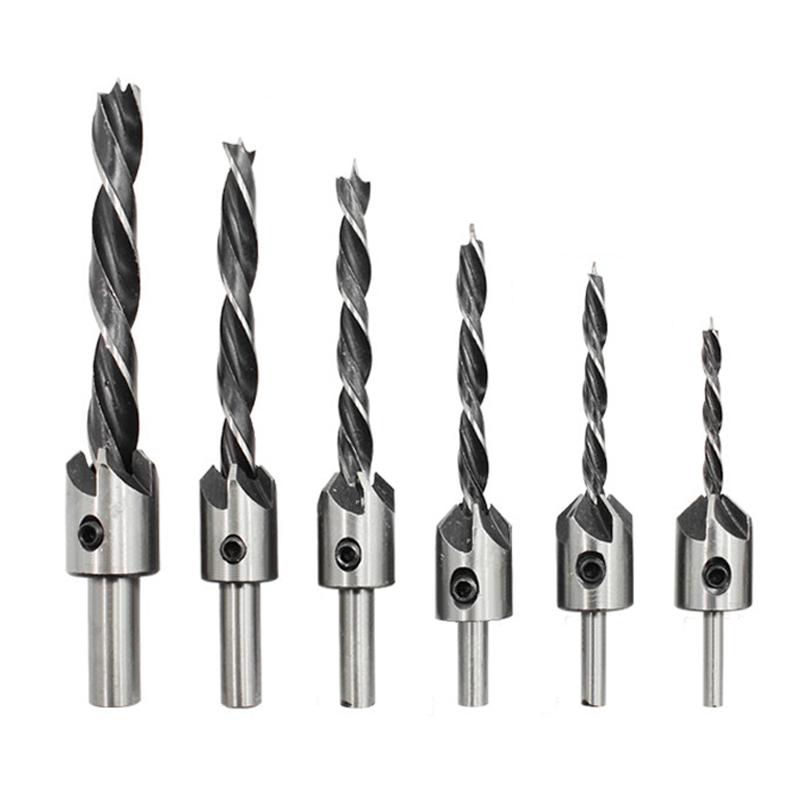 4-10mm Countersink Drill Bit Flute Round Shank Adjustable Tapered Bits