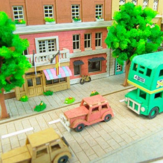 Sankei Miniature Art Kit Studio Ghibli Series Delivery Town of Koriko Scale Paper Craft Kiki's Service 1/220 MK07-16