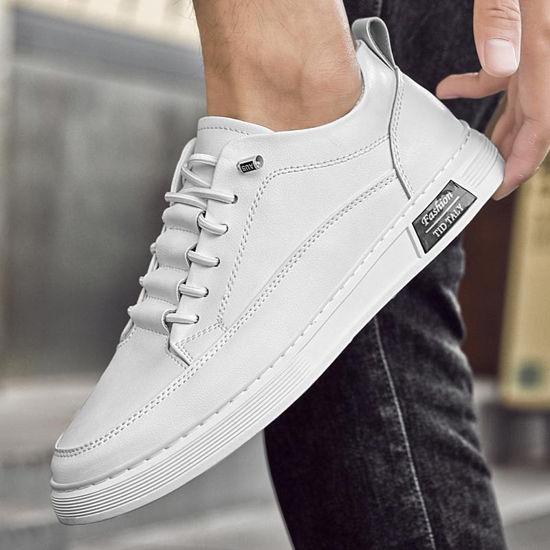 Fashion 2025 New Men Fashion Lace-up Outdoor Antiskid Sneakers Designer Casual Leather Board Shoes Comfy Genuine Leather Running Shoes