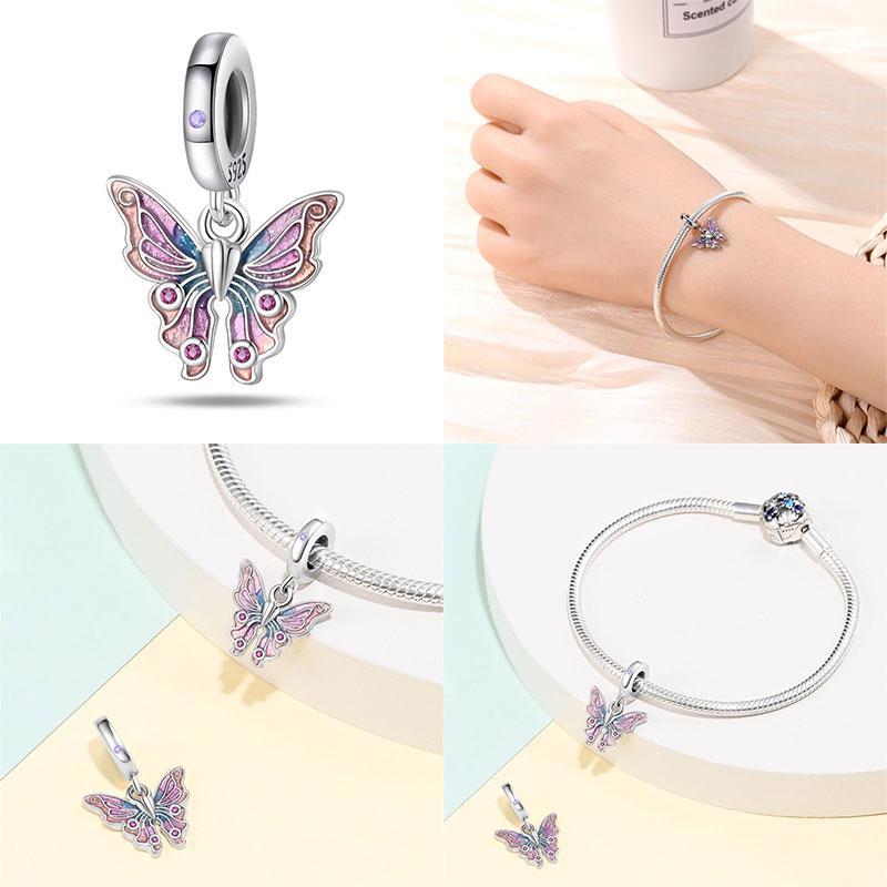 Fit Charms Fororiginal Bracelets 100%Copper Luminous Butterfly Series Beads Diy Jewelry Making For Women Gift