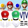 Sombrero de Sol Octogonal Oficial de Personaje Mario para Adulto, Gorra de Béisbol y Set de Accesorios