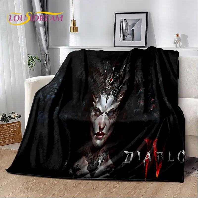 3D-Diablo-Game-Gamer-Cartoon-Decke aus weichem Plüsch, Flanelldecke, Überwurfdecke für Wohnzimmer, Schlafzimmer, Bett, Sofa, Picknickdecke, Kinder