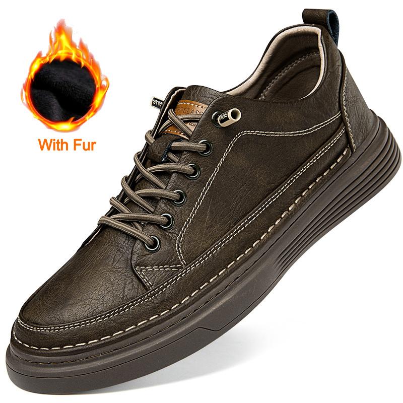 Italian Men's Casual Shoes Genuine Leather Lace Up Business Oxford Shoes Outdoor Walking Sneakers Dress Shoes Men Walking Shoes