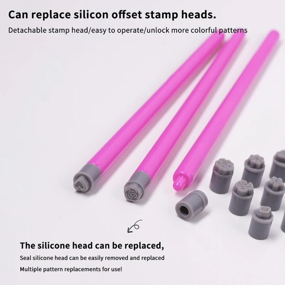 Non-Alcoholic Nail Art Stamp Pen 3D Heart/Daisy/Butterfly Manicure Carving Mold  Nail Painting Tool