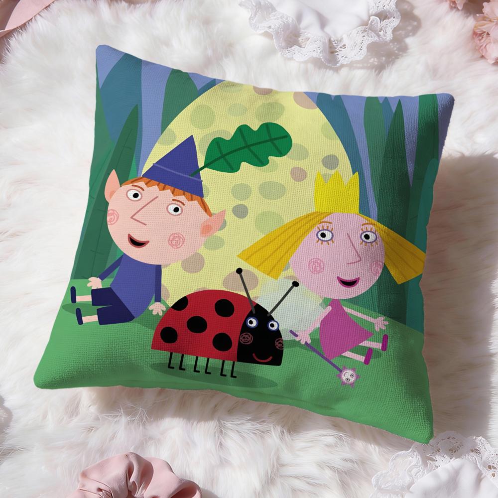 Ben And Holly Little Kingdom Cushion Cover Premium Comfort Reversible Pillow Cove -Two in One Design for Any Room & Car Interior 30cmx30cm