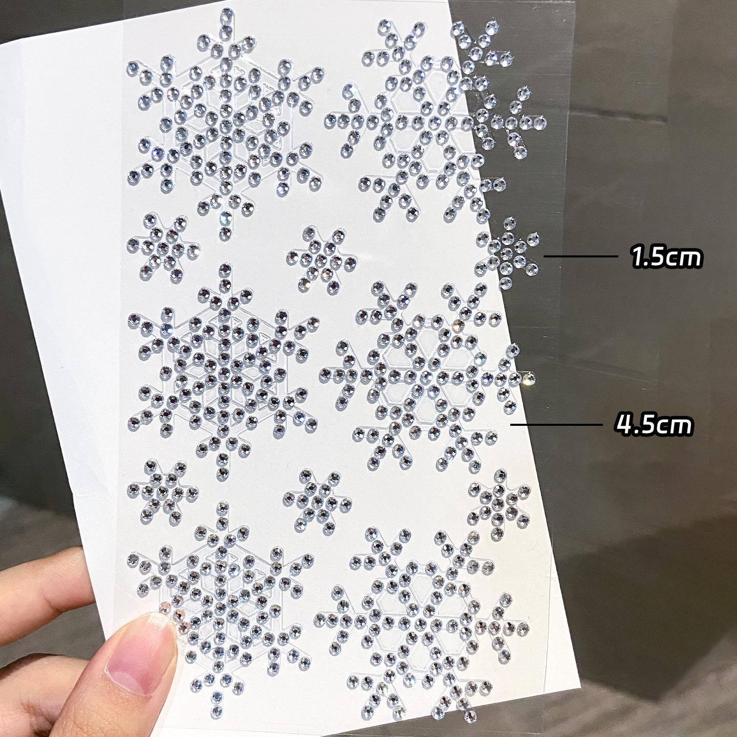 Self-Adhesive Rhinestone Snowflake Makeup Decorations for Christmas