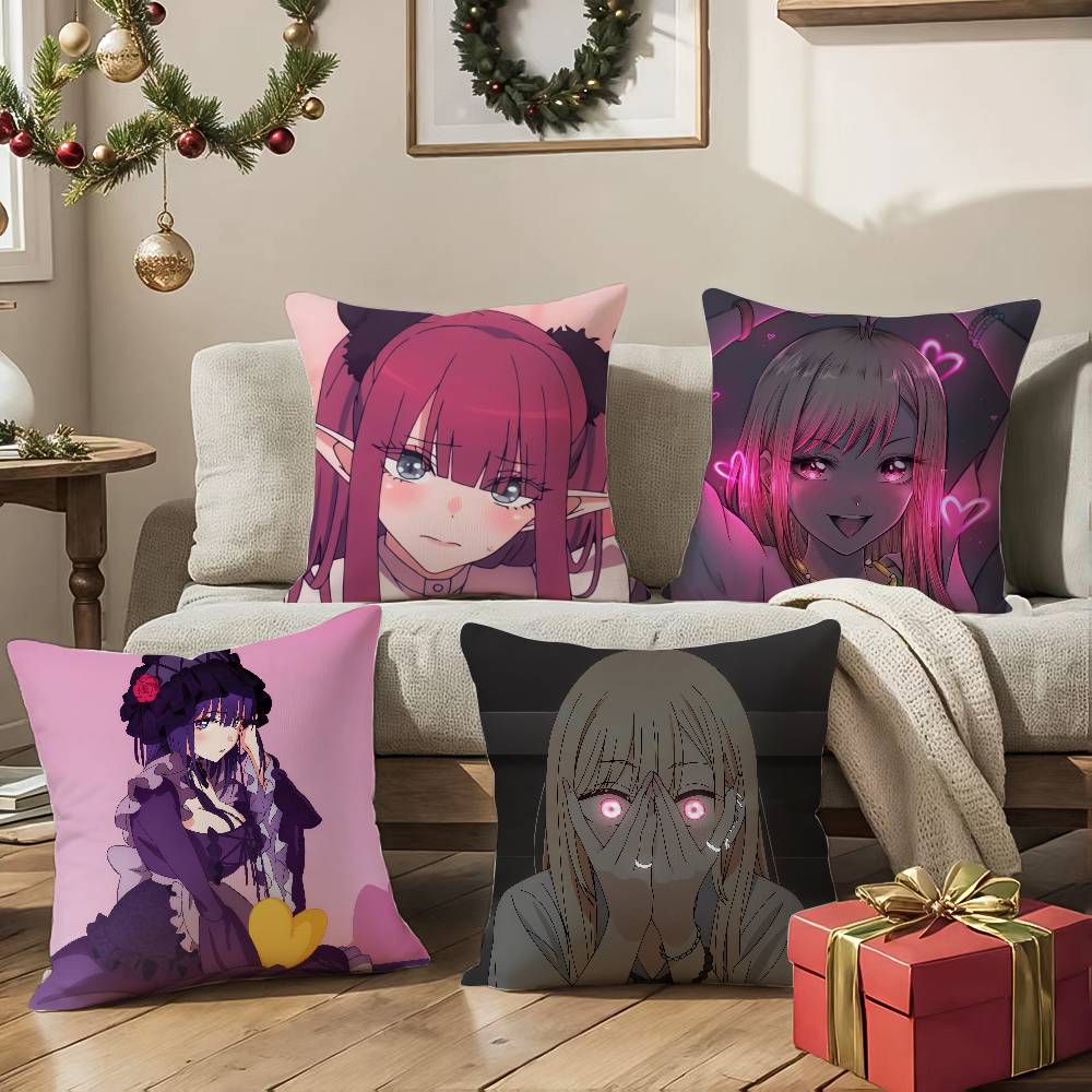 My Dress-Up Darling Marin Kitagawa Pillow Case Silky Elegant Comfort Sofa Bed  Invisible Zipper Beach Pillowcase