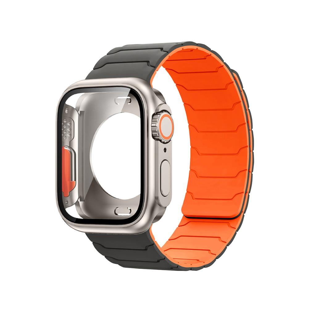 Fodral+Armband För Apple Watch Band 45mm 44 41 42 40mm Silikonarmband för Iwatch Serie 3 4 5 6 Se 7 8 9 10 Byt till Ultra Case
