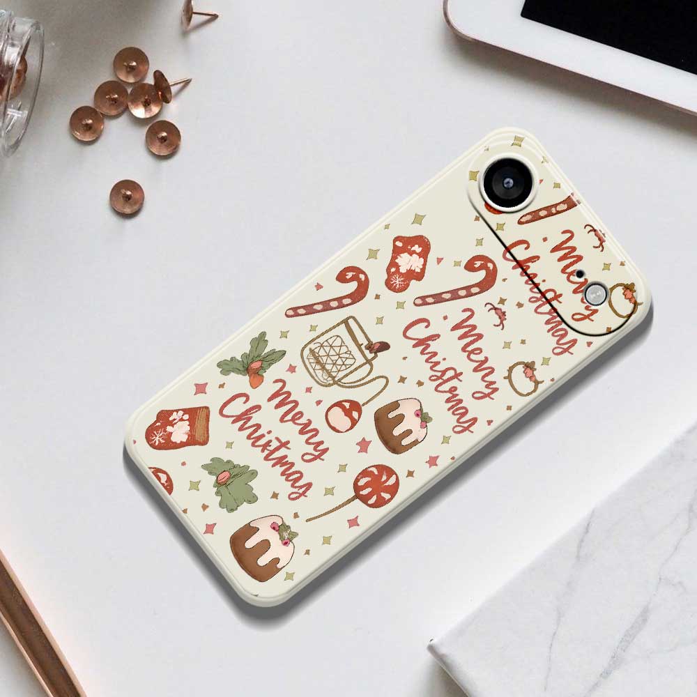 For iPhone 17 Air Case Merry Christmas Pattern Printing Straight Edge TPU Phone Back Cover