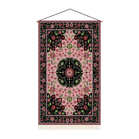 Yousheng Woven Wall Hanging Tapestry, Retro Floral Boho Wall Art, Bohemian Style Poster Blanket for Bedroom, Dorm Home Decor Small D
