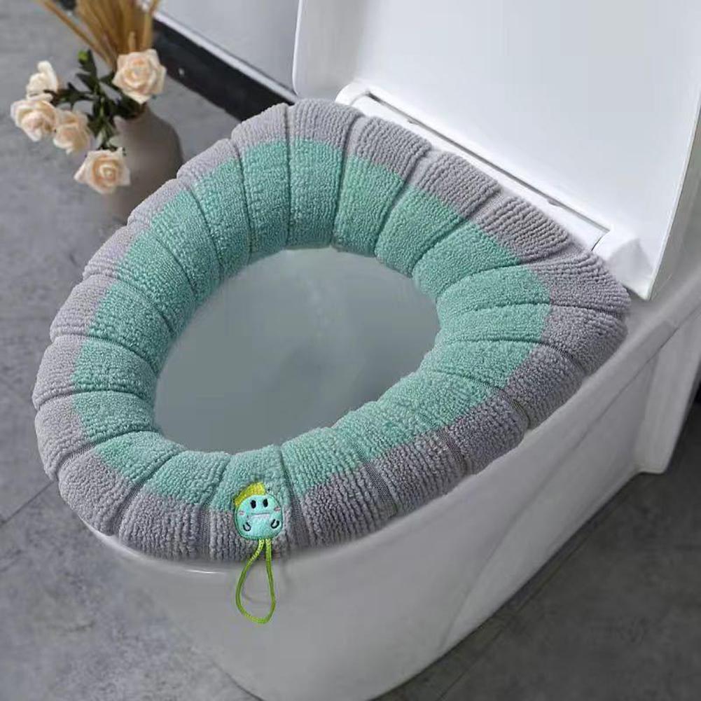 Copriseggiolino WC Lavabile Verde con Grigio Adatto per WC a Forma O/U/V
