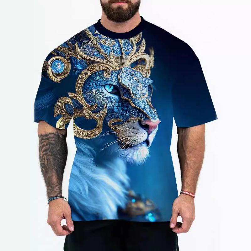 New Summer 3D Digital Printed European and American Adult Men's T-shirt