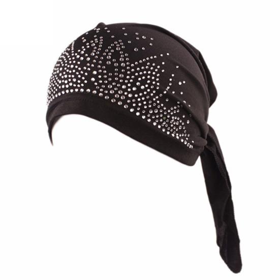 Modă Femei Doamnă Pălărie Șapcă Stras Acoperire Căderea Părului Eșarfă Moale pentru Cap Bandană