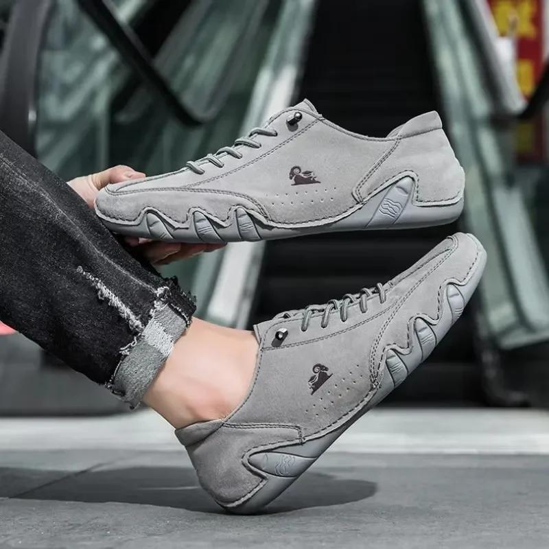 

Men s Shoes Luxury Brand Retro Street Trend Versatile Le Fu Shoes Soft Sole Comfortable Easy To Wear Lace Up Flat Shoes for Men 36