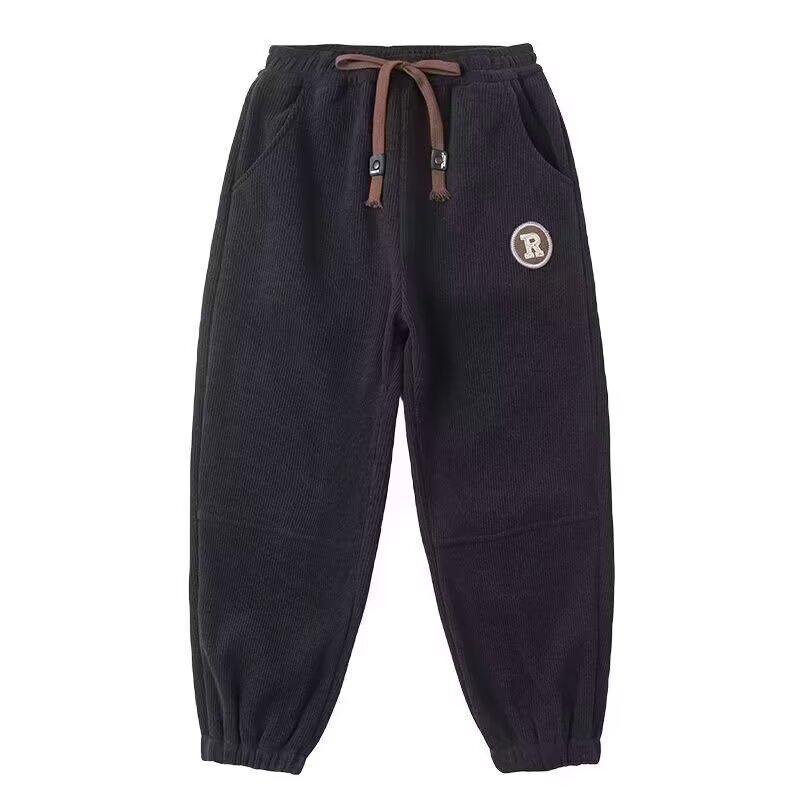 Boys' Fleece-Lined Corduroy Sweatpants - 2024 Autumn/Winter Sports & Casual Style