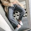 Women Harem Pants Elastic High Waist Adjustable Drawstring Knitting Pants Solid Color Loose Fit Rhombus Texture Long Trousers