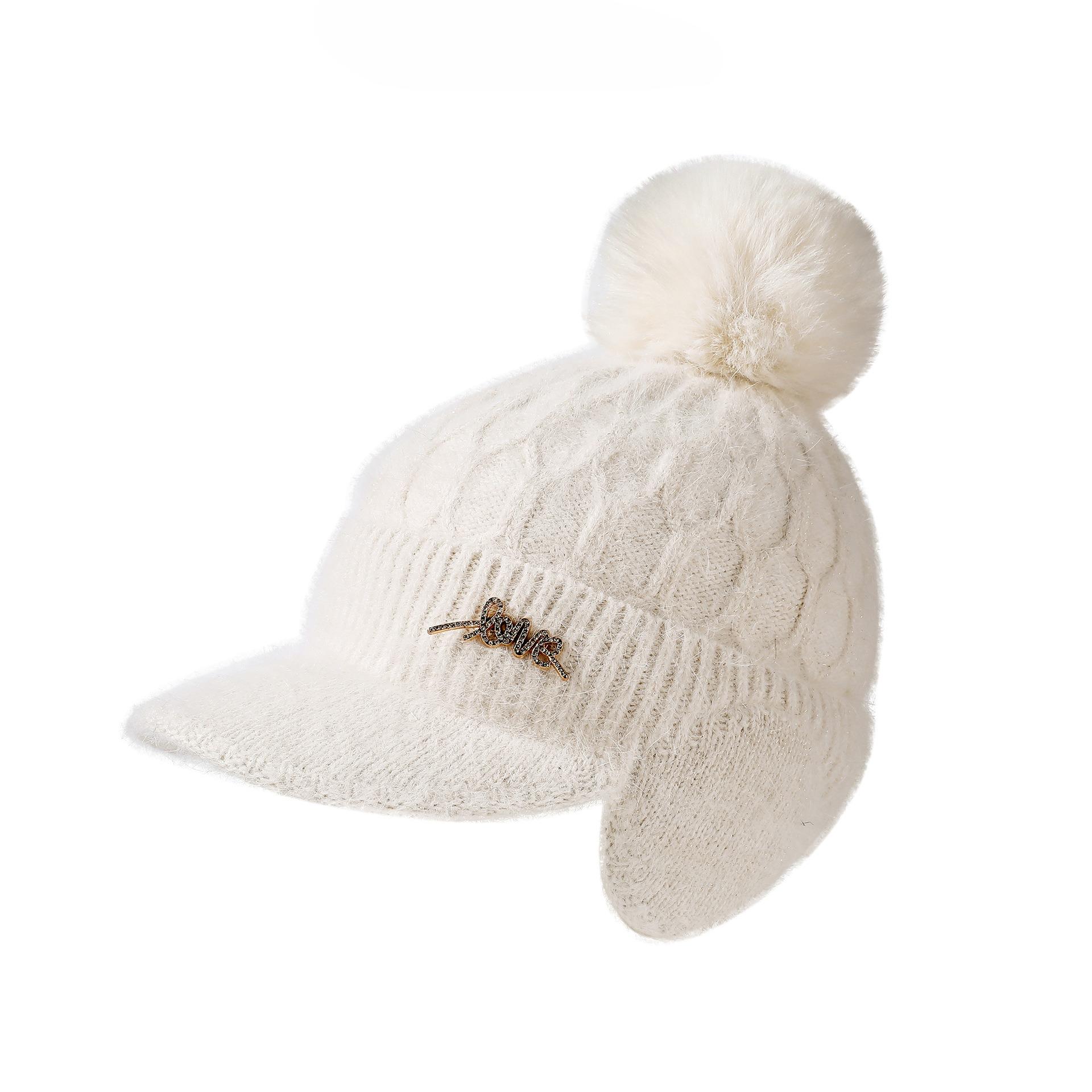 

Осінньо-зимова оксамитова тепла однотонна жіноча шапка для захисту вух, мила шапка-біні з помпоном, коротка, у корейському стилі, бейсболка білий