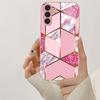 Rosa texturierte metallische Lackglas-Handyhülle geeignet für Samsung Galaxy S26 S25 S24 S23 S22 S21 S20 FE/Ultra/Plus sturzfest