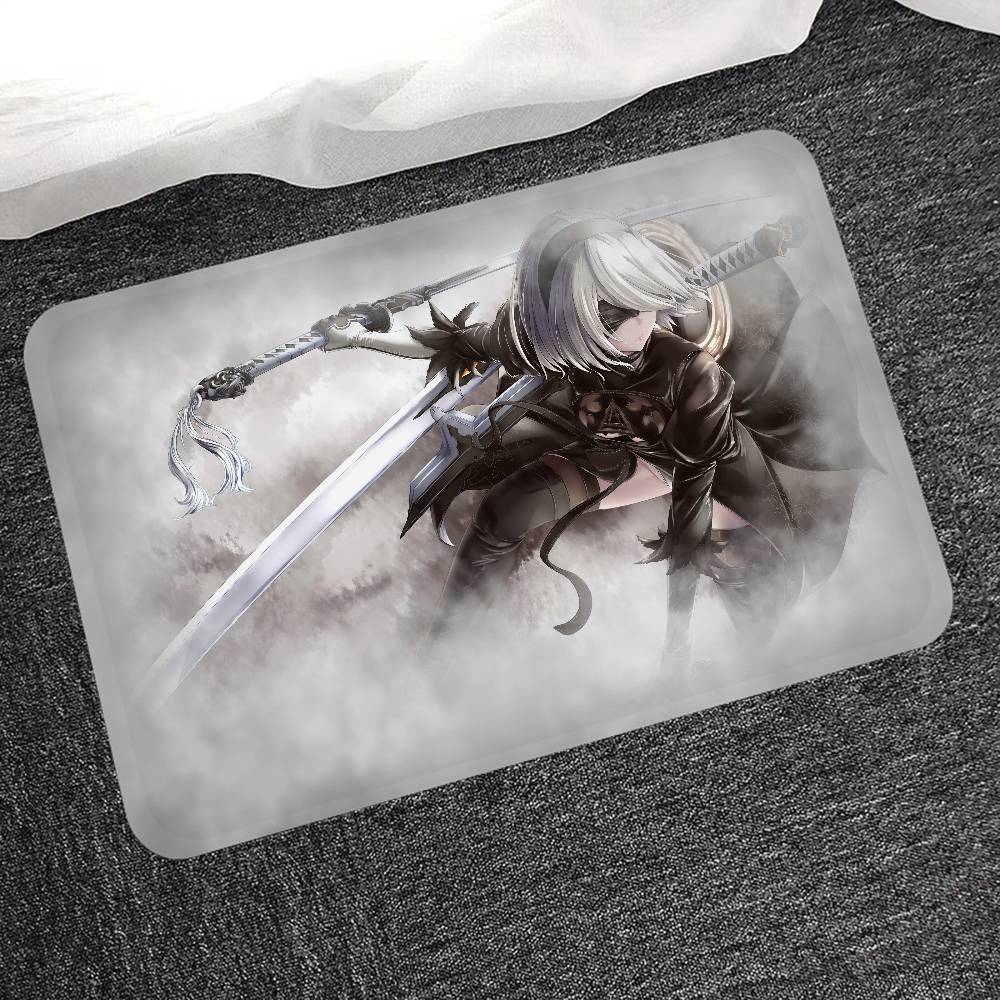 Hra NieR Automata Podložka na podlahu Obdélníková Protiskluzová Domácí Měkká Koupelnová rohožka Přední dveře Vnitřní Venkovní Rohožka Vítejte Rohožka ke dveřím