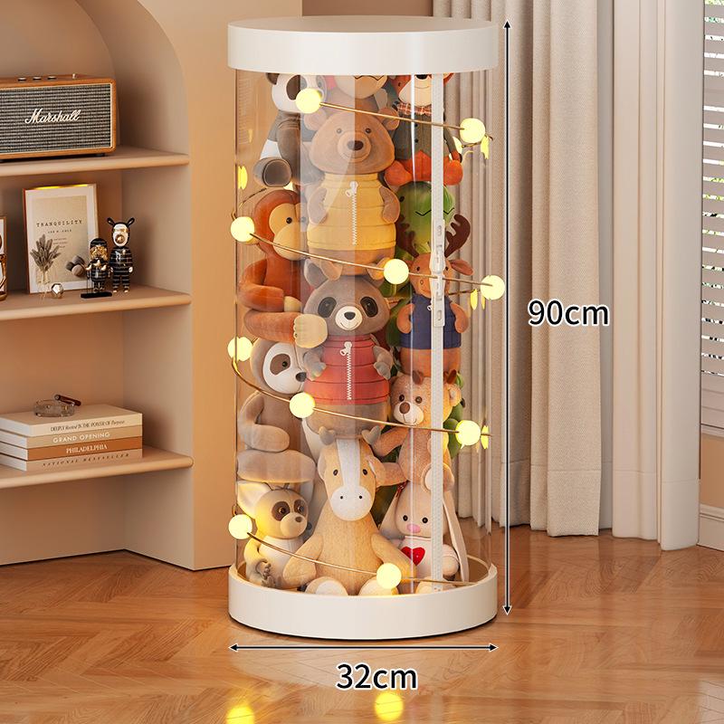 Large Capacity Transparent Toy Storage Bucket for Dolls and Plush Toys