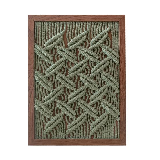 Handmade Woven Tapestry Frame Framed Boho Cotton Wall Art Wooden Rope Wall Hanging