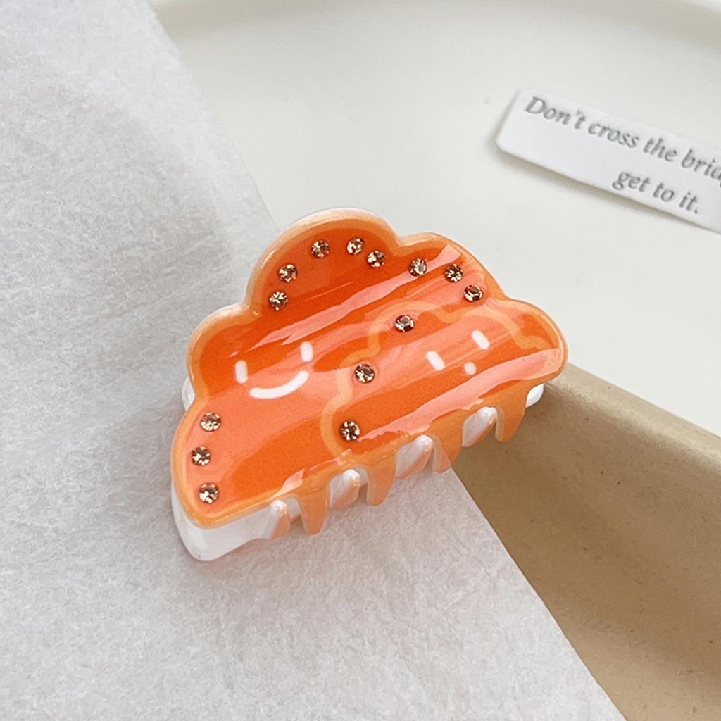 1pc Weather Series Grab Clip Fun Printed Hair Grab Small Top Clip Disc Hair Tail Clip Premium Shark Clip