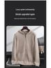 Herren Kapuzen-Reißverschluss-Strickjacke aus reiner Wolle - Dicker Strickpullover-Mantel für Freizeit oder Business