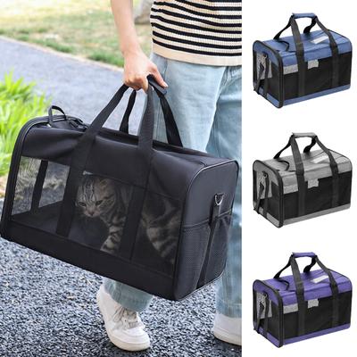 Taşınabilir Kedi Taşıma Çantası Nefes Örgü Anti-Kayıp Cep Köpek Seyahat için Pürüzsüz Fermuar Pet Out Kılıfı