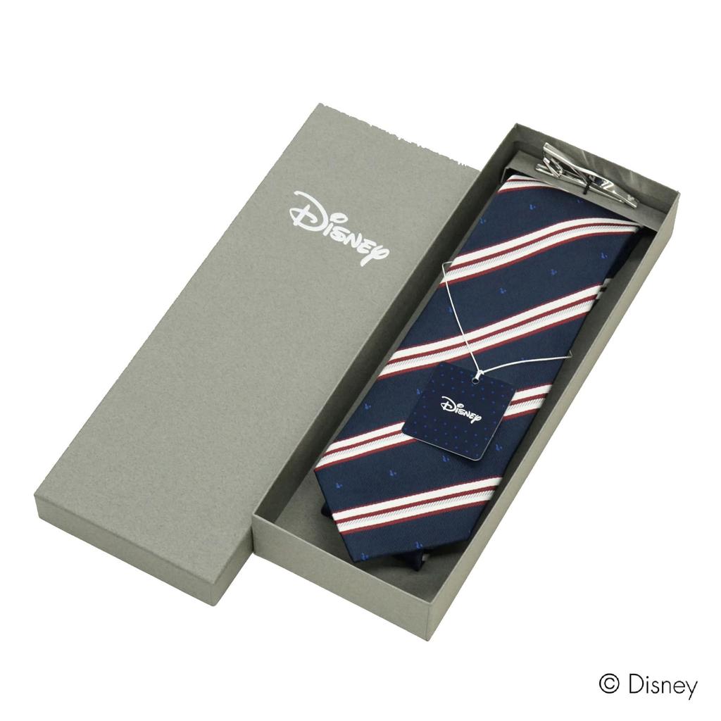 [Disney] Necktie & Tie Bar Set DN902511-2 Navy x Red
