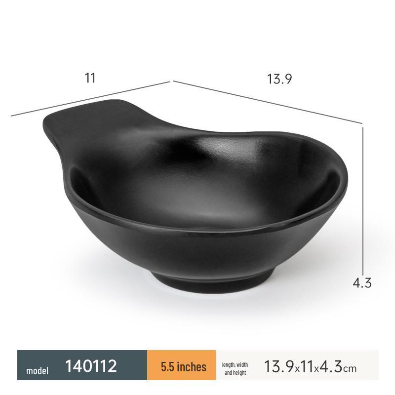Black Melamine Dipping & Snack Dish with 2-3 Compartments