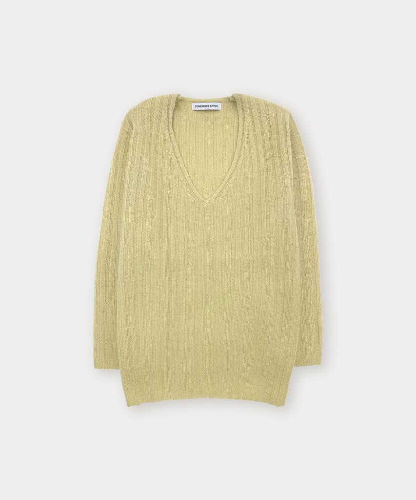 Sseomweeobeoteo Veggie V-Neck Knit - Butter