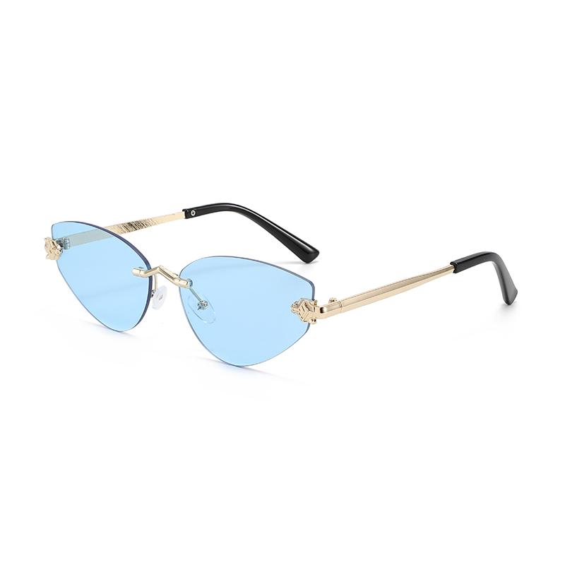 Rimless Cat Eye Metal Sunglasses Women Men Gradient High-quality Brand Sun Glasses Travel Outdoor Party Lady Man Eyewear UV400