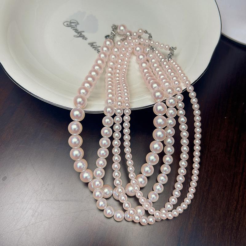 Cherry Blossom Pink Pearl Necklace: Elegant, Lustrous, Perfectly Round - Ideal for Spring & Versatile for Women