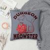 Purrfect Roll- The Dungeon Meowster Strikes Again! Pillowcase Polyester Cushion Cover Pillow Case Cover Bedroom Zipper