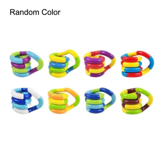 2/4/6Pcs Stress Relief Plastic Twisted Toy Focus Aid Hand Finger Flexibility Training Toy Portable Educational Twisting Loop Fidget Toy