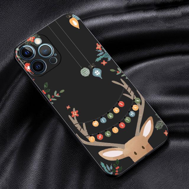 

Чехол для Apple iPhone 14 13 11 12 Pro 7 XR X XS Max 8 Plus 6 6S SE 2022 13Pro Phone Funda Christmas New Year Gifts Elk Snow iPhone 13