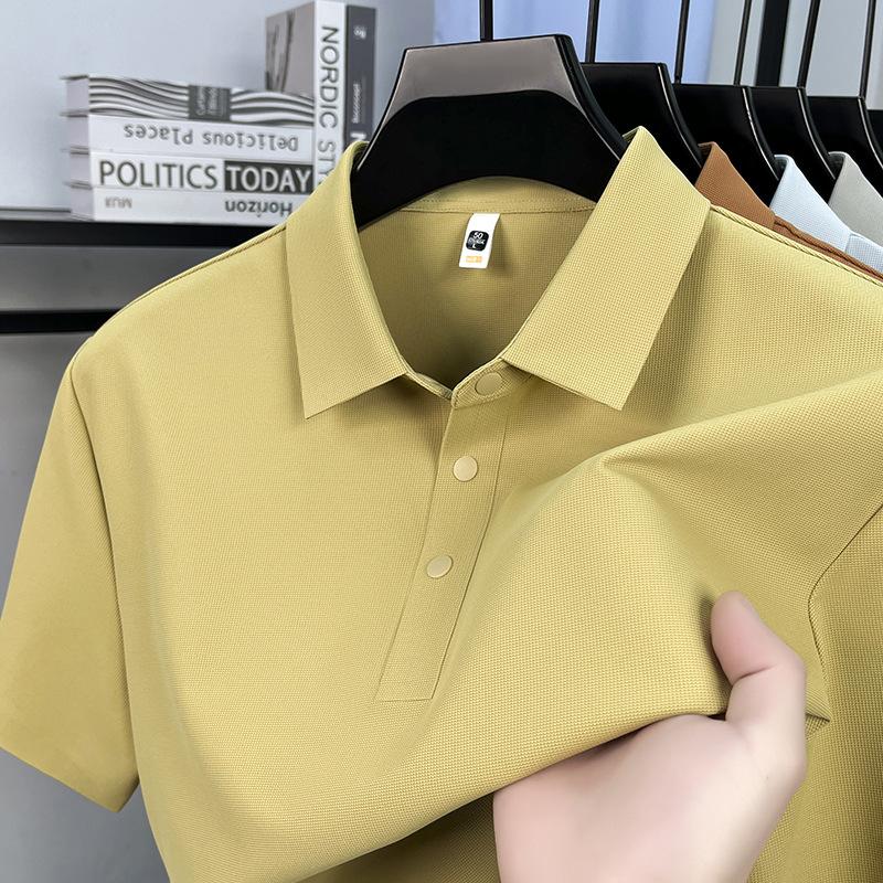 Lapel Collar Short Sleevepolo7 ABusiness Loose Fit T-Shirt
