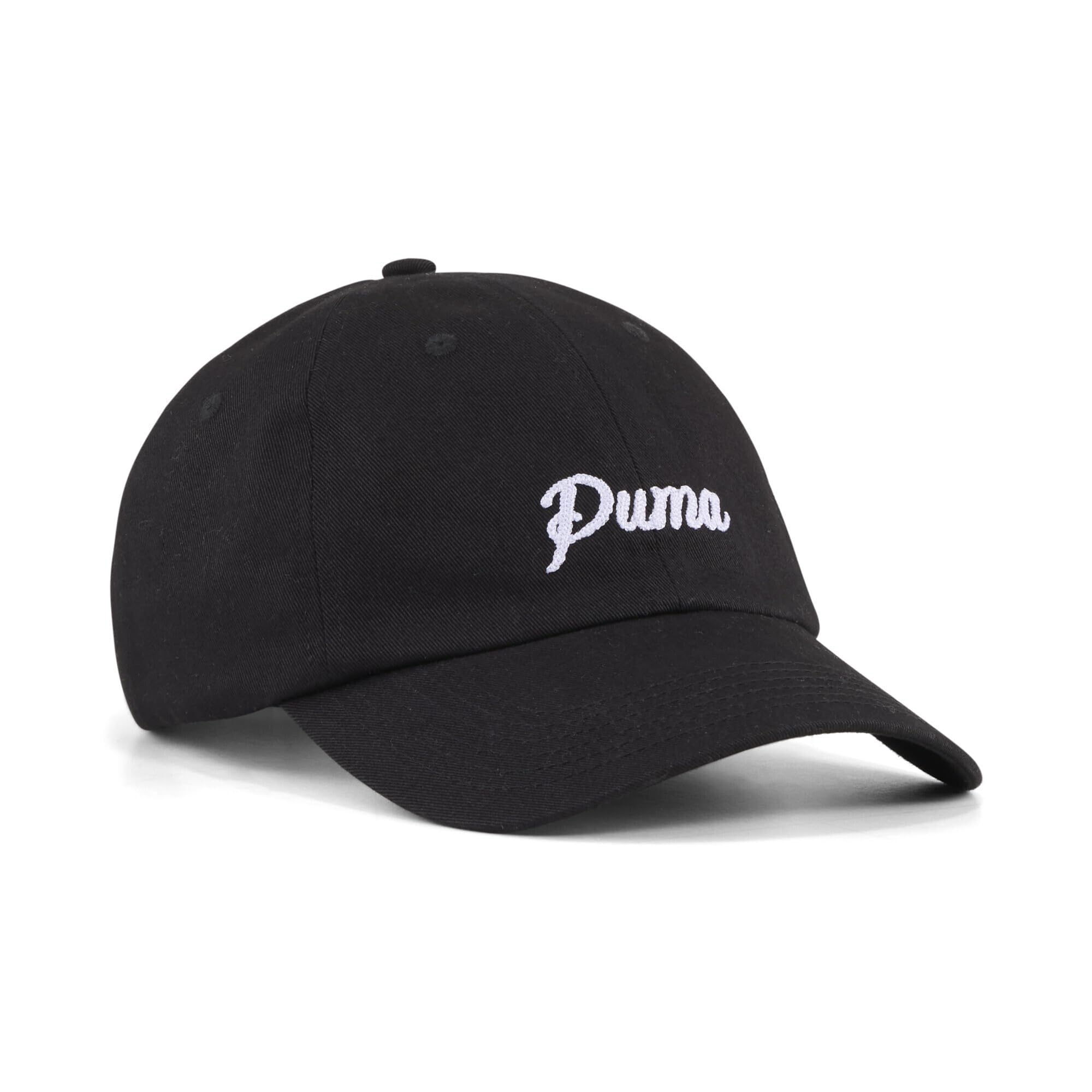 Cotton Baseball Cap ESS SCRIPT Dad Cap 027039 Black [Puma] (01)