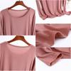 Große Größe 6XL Modal-T-Shirt mit langen Ärmeln, Damen-Herbst-T-Shirt mit Bodenbildung, O-Ausschnitt, lockere T-Shirts, einfarbig, Basic-T-Shirts, max. für 140 kg