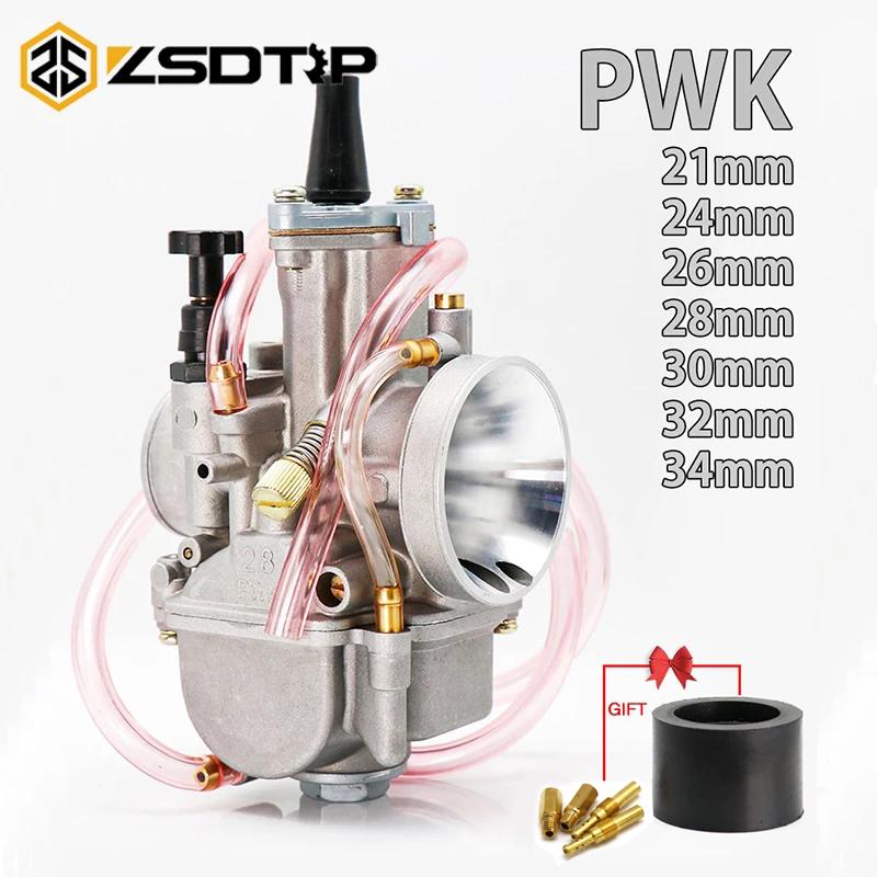 ZSDTRP Universal PWK 21 24 26 28 30 32 34 2T 4T Engine Carburetor Carburador With Power Jet For Koso OKO Keihin 75cc-350cc