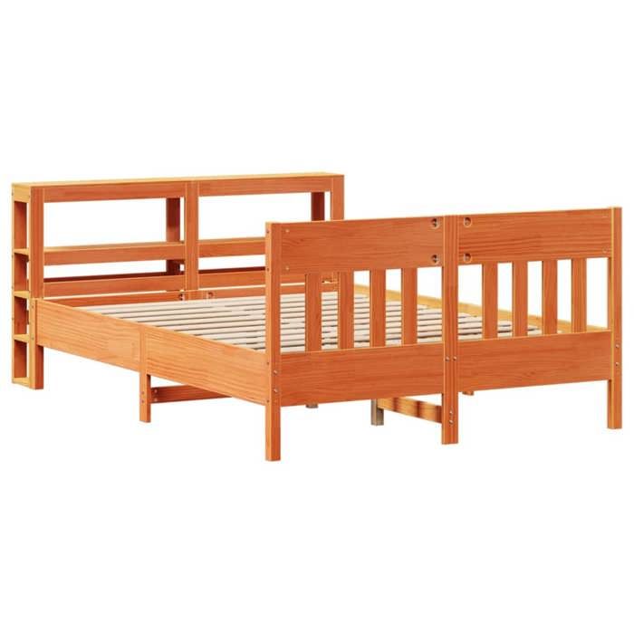 VidaXL Cadre de lit sans matelas cire marron 120x190cm bois pin massif 3306284