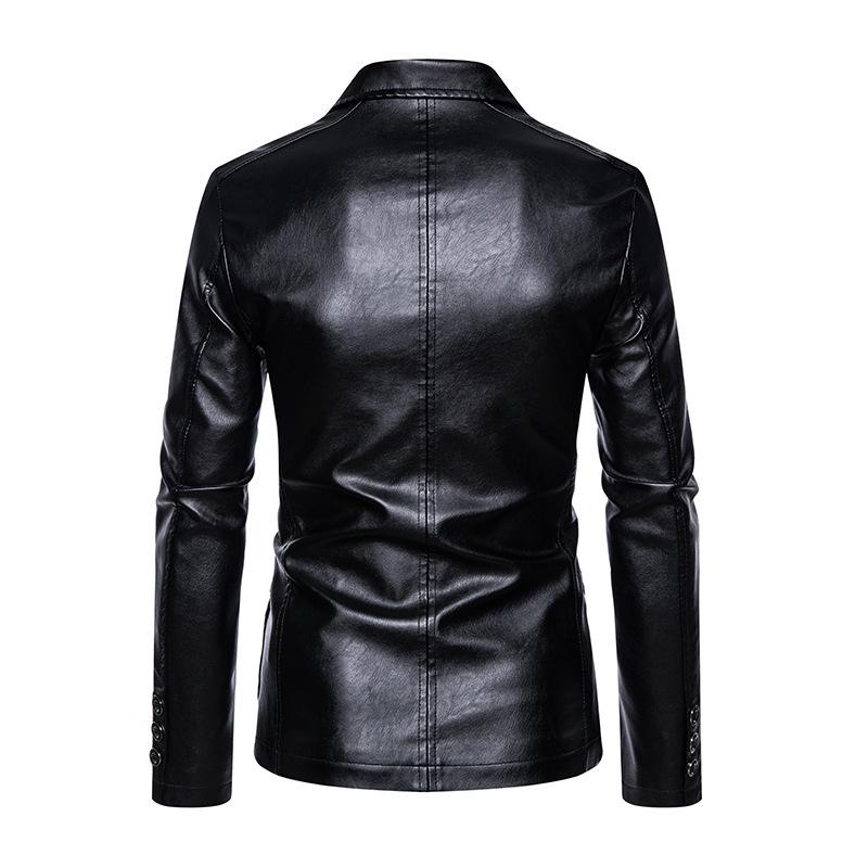 Men's Leather Suit Autumn New Casual Jacket Korean Style Slim Lapel Leather Suit Leather Jacket Men's Trend