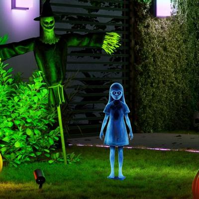 Halloweenské kovové zahradní cedule Strašidelný zahradní duchový kolík Halloweenský zahradní kolík Strašidelný duchový zahradní cedule pro zahradu, terasu, zahradu a párty