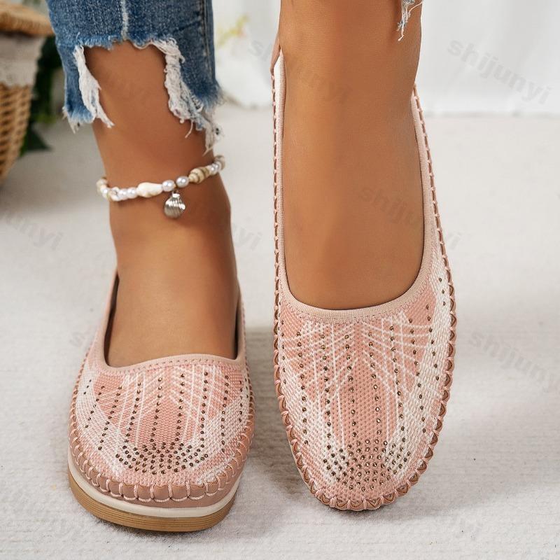 Fashion Hollow Breathable Stitching Women's 2025 Summer Flat Loafers Fashion Trend Versatile Shoes Comfortable Lightweight Single Shoes