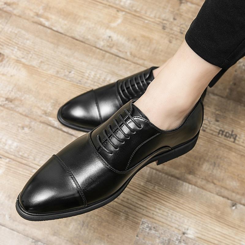 

Новые Роскошные Дизайнерские Оксфорды из Лакированной Кожи с Заостренным Носком и Лоскутным Верхом для Мужчин Повседневная Деловая Формальная Обувь Zapatos Hombre 38