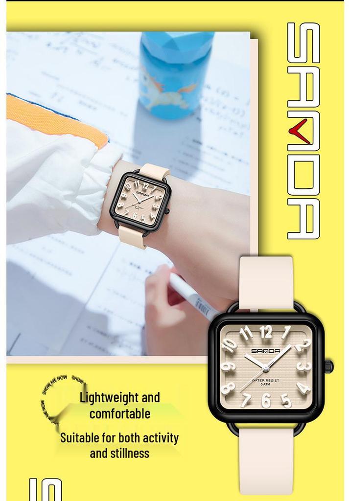 SANDA Student Quartz Exam Watch - Waterproof, Simple Design
