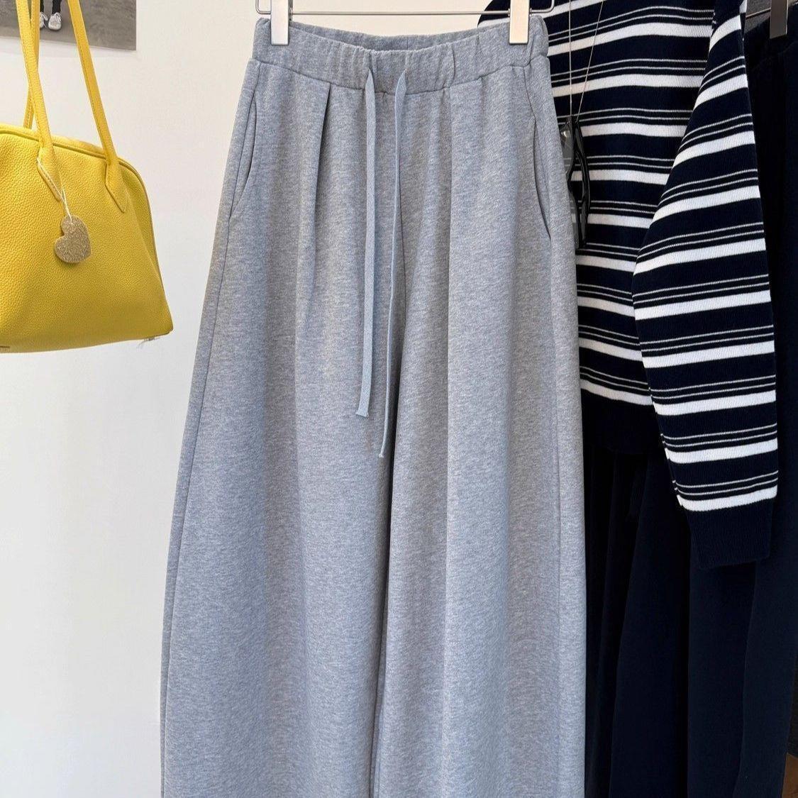 

Korean High Waist Wide Leg Casual Pants - Women s Simple Style M for 95-110 jin