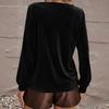 Women's Fashion Velvet Zipper Oversized Casual Long-Sleeve Top