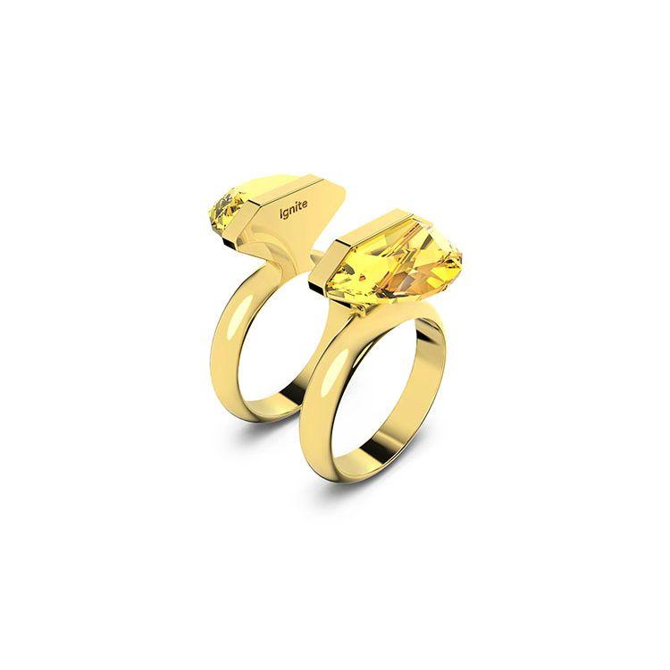 Swarovski Lucent Ring Magnetic Women Rings Yellow 5621074