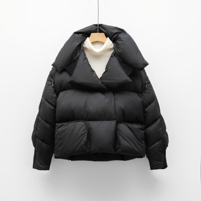 Winter 90% Down Feather Jacket for Women - Thickened, Warm, Minimalist Puffer Coat